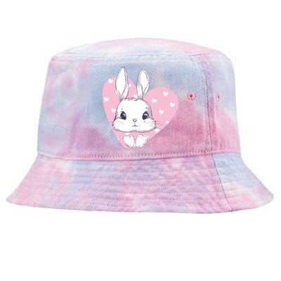 Cute Bunny Heart Pink Girly Love Rabbit Childrens Tie-Dyed Bucket Hat