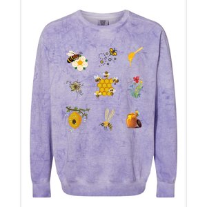 Cute Bee Hive Bee Combination Colorblast Crewneck Sweatshirt