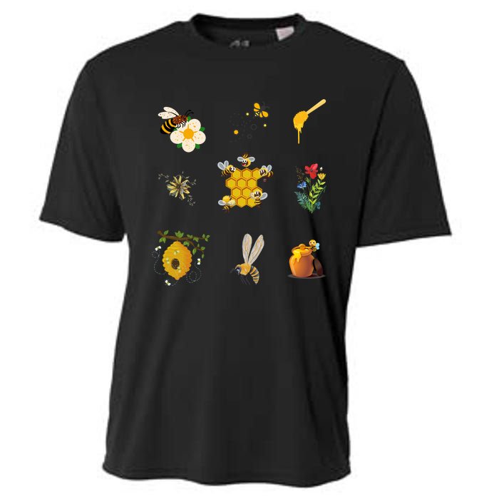 Cute Bee Hive Bee Combination Cooling Performance Crew T-Shirt