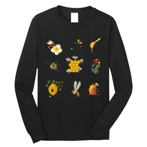 Cute Bee Hive Bee Combination Long Sleeve Shirt