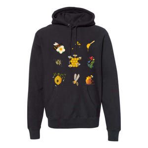 Cute Bee Hive Bee Combination Premium Hoodie