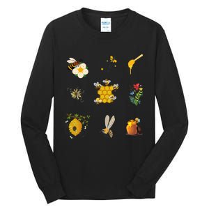 Cute Bee Hive Bee Combination Tall Long Sleeve T-Shirt