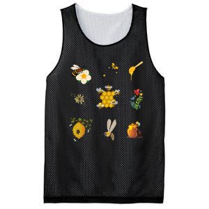 Cute Bee Hive Bee Combination Mesh Reversible Basketball Jersey Tank