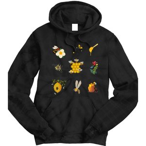 Cute Bee Hive Bee Combination Tie Dye Hoodie