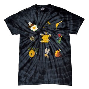 Cute Bee Hive Bee Combination Tie-Dye T-Shirt