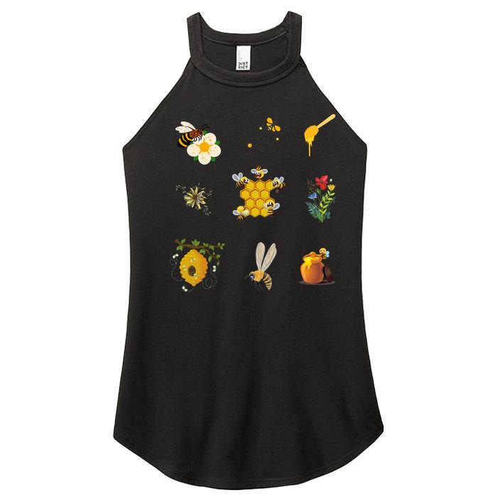 Cute Bee Hive Bee Combination Women’s Perfect Tri Rocker Tank