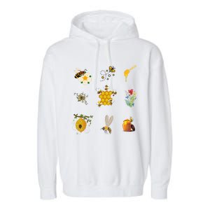 Cute Bee Hive Bee Combination Garment-Dyed Fleece Hoodie