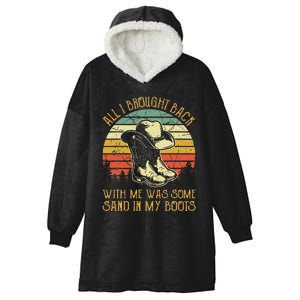 Cowboy Boots Hat Sand In My Boots Southern Western Hooded Wearable Blanket