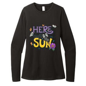 Colorful Beach Here Comes The Sun Summer Vacation Holiday Meaningful Gift Womens CVC Long Sleeve Shirt