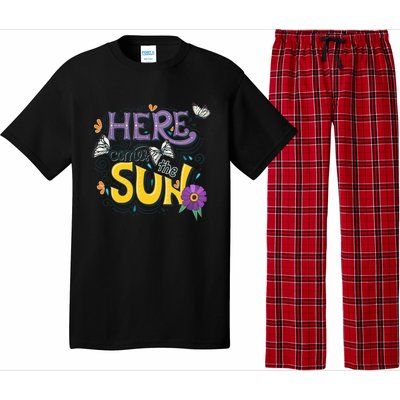 Colorful Beach Here Comes The Sun Summer Vacation Holiday Meaningful Gift Pajama Set