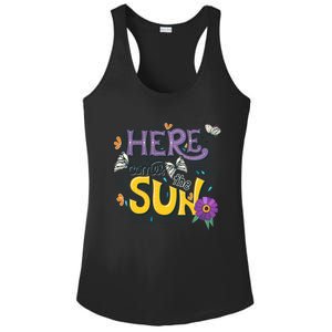 Colorful Beach Here Comes The Sun Summer Vacation Holiday Meaningful Gift Ladies PosiCharge Competitor Racerback Tank