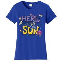 Colorful Beach Here Comes The Sun Summer Vacation Holiday Meaningful Gift Women's T-Shirt