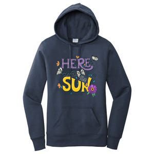 Colorful Beach Here Comes The Sun Summer Vacation Holiday Meaningful Gift Women's Pullover Hoodie