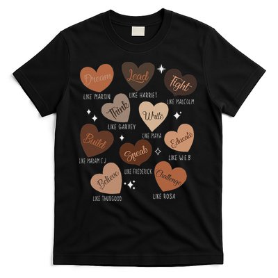 Celebrating Black History With Educated Leader Hearts T-Shirt