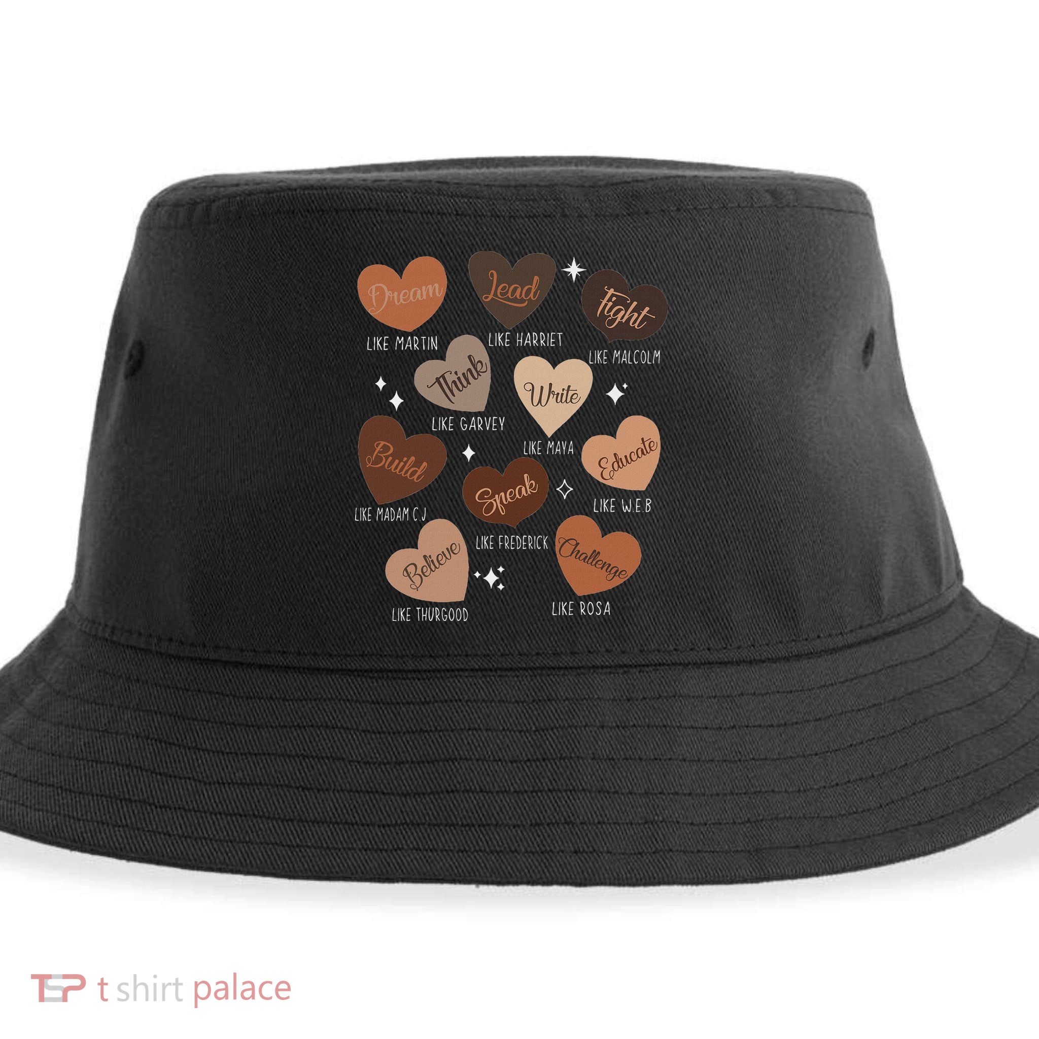 Celebrating Black History With Educated Leader Hearts Sustainable Bucket Hat