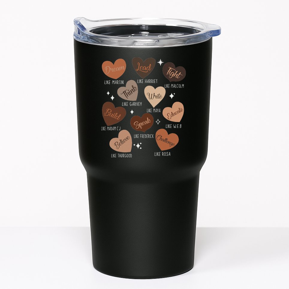Celebrating Black History With Educated Leader Hearts Tumbler