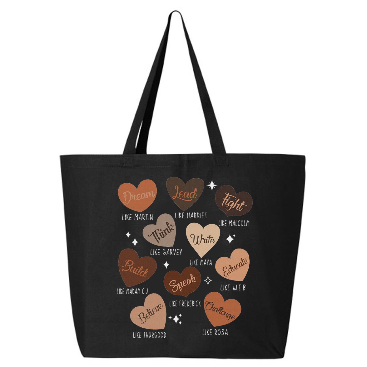 Celebrating Black History With Educated Leader Hearts 25L Jumbo Tote