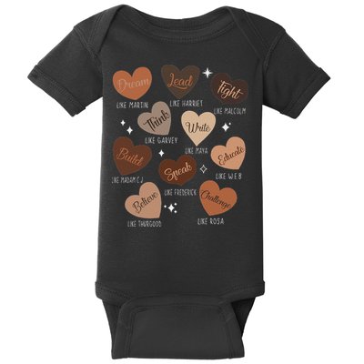 Celebrating Black History With Educated Leader Hearts Baby Bodysuit