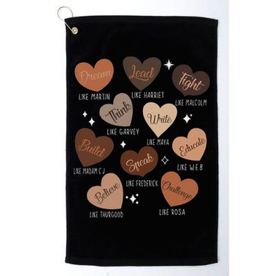 Celebrating Black History With Educated Leader Hearts Golf Towel