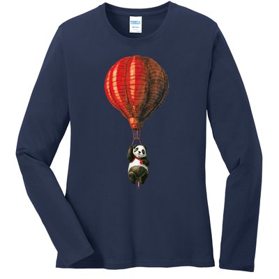 Coolest Bear Hanging Ladies Long Sleeve Shirt