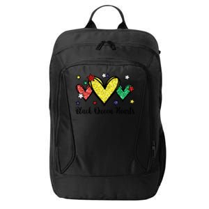 Cute Black History Months Motif Black Queen Hearts Gift City Backpack