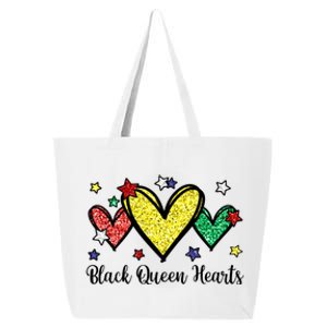 Cute Black History Months Motif Black Queen Hearts Gift 25L Jumbo Tote