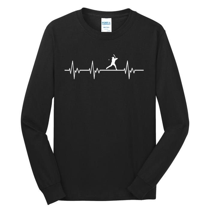 Classic Baseball Heartbeat Baseball Players And Fans Tall Long Sleeve T-Shirt