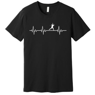 Classic Baseball Heartbeat Baseball Players And Fans Premium T-Shirt