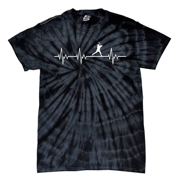 Classic Baseball Heartbeat Baseball Players And Fans Tie-Dye T-Shirt