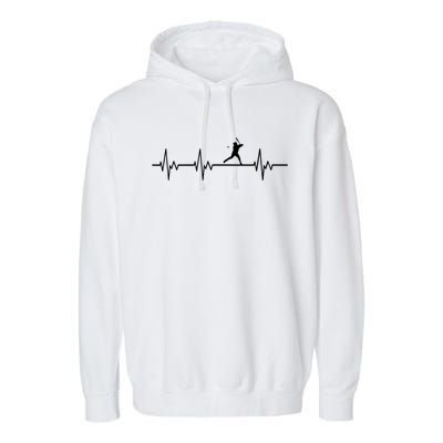 Classic Baseball Heartbeat Baseball Players And Fans Garment-Dyed Fleece Hoodie