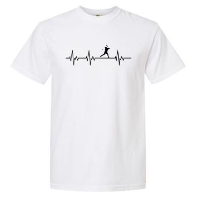 Classic Baseball Heartbeat Baseball Players And Fans Garment-Dyed Heavyweight T-Shirt