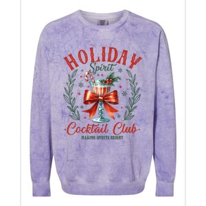 Coquette Bow Holiday Spirit Cocktail Club Christmas Party Colorblast Crewneck Sweatshirt