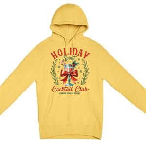 Coquette Bow Holiday Spirit Cocktail Club Christmas Party Premium Pullover Hoodie