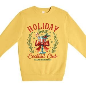 Coquette Bow Holiday Spirit Cocktail Club Christmas Party Premium Crewneck Sweatshirt