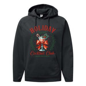 Coquette Bow Holiday Spirit Cocktail Club Christmas Party Performance Fleece Hoodie