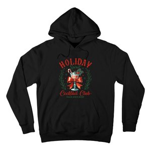 Coquette Bow Holiday Spirit Cocktail Club Christmas Party Hoodie