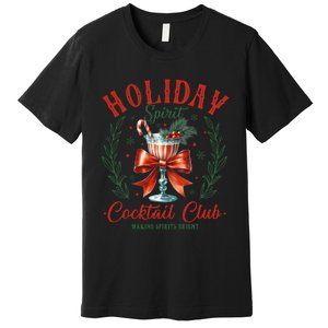 Coquette Bow Holiday Spirit Cocktail Club Christmas Party Premium T-Shirt