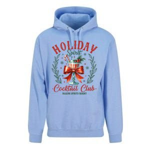 Coquette Bow Holiday Spirit Cocktail Club Christmas Party Unisex Surf Hoodie