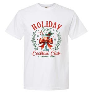 Coquette Bow Holiday Spirit Cocktail Club Christmas Party Garment-Dyed Heavyweight T-Shirt