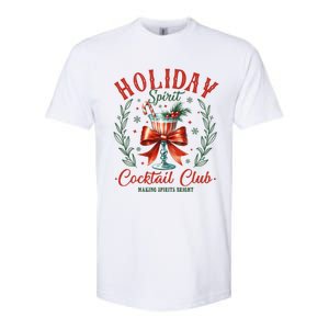 Coquette Bow Holiday Spirit Cocktail Club Christmas Party Softstyle CVC T-Shirt