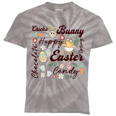 Chicks Bunny Happy Easter Candy Chocolate Kids Tie-Dye T-Shirt