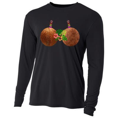 Coconut Bra Hawaii Luau Costume Funny Cooling Performance Long Sleeve Crew