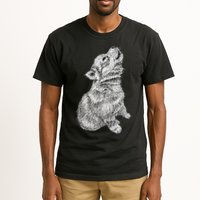 Cute Baby Howling Wolf Cub Sketch TShirt Tall T-Shirt