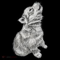 Cute Baby Howling Wolf Cub Sketch TShirt Tall T-Shirt