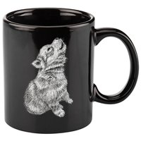 Cute Baby Howling Wolf Cub Sketch TShirt 11oz C Handle Ceramic Mug