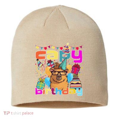 Capy Birthday Happy Birthday Capybara. Funny Capybara Lover Sustainable Beanie