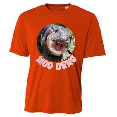 Cute Baby Hippo Moo Deng Bouncy Pig In Thai Hippopotamus Cooling Performance Crew T-Shirt