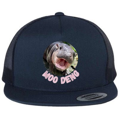 Cute Baby Hippo Moo Deng Bouncy Pig In Thai Hippopotamus Flat Bill Trucker Hat