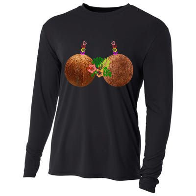 Coconut Bra Hawaii Luau Costume Funny Cooling Performance Long Sleeve Crew