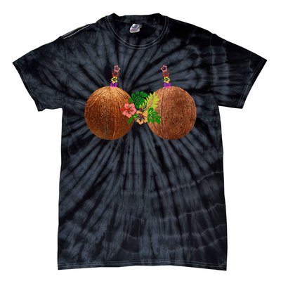 Coconut Bra Hawaii Luau Costume Funny Tie-Dye T-Shirt